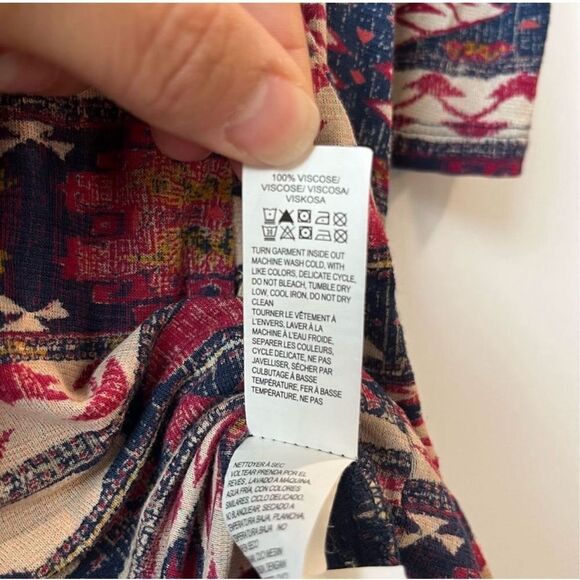 Lucky Brand 3/4 Sleeve Button Up Flowy Hem Top Sz S - Picture 14 of 15